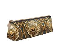 VPPUR Sun Old Egyptian Timeless Grace Print Daily Small Pencil Case Triangle Pouch with Zippered Pen Holder for Writing Tools, White, One Size
