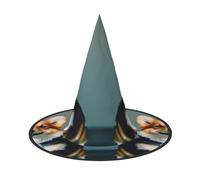 VPPUR Wearing Clothes Cute Corgi Dogs Print Halloween Witch Hat Unisex Carnival Costume Accessory Cap Parties Themed Events