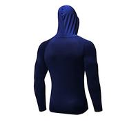 VPQILH Men’S Outdoor Compression Shirt Clearance Base Layer Soft and Comforta Bleong-Sleeved Casual Hoodie Quick-Drying Sports Fitness Long Sleeve T-Shirt Top for Running Hiking Camping Navy