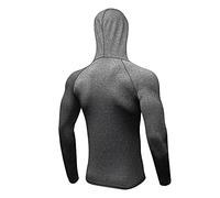 VPQILH Men’S Outdoor Compression Shirt Clearance Base Layer Soft and Comforta Bleong-Sleeved Casual Hoodie Quick-Drying Sports Fitness Long Sleeve T-Shirt Top for Running Hiking Camping Gray
