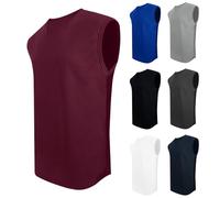 VPQILH Men's Sports Tank Tops UK Clearance, Sleeveless Vest Round Neck Shirt Solid Color Casual T Shirts Quick Dry Muscle Gym Undershirt Summer Breathable Singlet Training Bodybuilding Athletic Wear