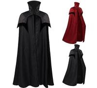 VPQILH Men's Women Medieval Cloak Stand Collar Cape Knight Renaissance Vintage Gothic Witch Wizard Victorian Open Front Cardigan Jacket Coat Halloween Fancy Dress Costume Medieval Cosplay Cape Cloak
