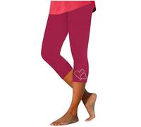 VPQILH Women 3/4 Length Leggings, Ladies Elastic High Waist Cropped Capri Trousers Plain Three Quarter Pants Stretch Slim Fit Bottoms Summer Pedal Pusher Tummy Control Sweatpants for Workout Gym Yoga