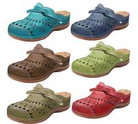 VPQILH Womens Wedge Sandals, Ladies Orthopedic Closed Toe Sliders Breathable Mesh Sandals Summer Wide Fit Lightweight Comfy Sandal Walk Daily Wear