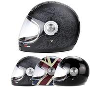 VPR.303 VIPER F659 Motorbike Premium Retro Full Face Helmet Fiberglass Motorbike Scooter Rider Men & Women Vintage Classic Sports Racing Touring ECE Approved Helmet -Jorvik - Jorvik - S