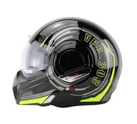 VPR F242 P/J Reverse Flip-Up Motorcycle Helmet - Double Visor Modular Jet Crash Helmet for Racing Sports Touring - Road Legal ECE 22.06 Approved Motorbike Helmets - L