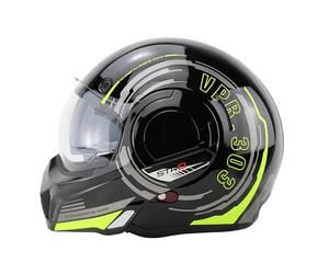 VPR F242 P/J Reverse Flip-Up Motorcycle Helmet - Double Visor Modular Jet Crash Helmet for Racing Sports Touring - Road Legal ECE 22.06 Approved Motorbike Helmets - L