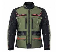 VPR Guard Adventure Motorbike Jacket Men's Waterproof Textile Motorcycle Jackets CE Armoured with Removeable Linings Moped Riding Racing All Weather Protective Jackets (Olive/Black,3XL)