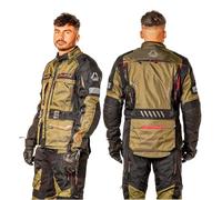 VPR ViPER Guard Adventure Men's Textile Jacket Motorbike Waterproof 600D Motorcycle Biker Jacket CE Armoured (Level A) with Removeable Linings Moped Riding Racing All Weather Protective Jackets (Olive