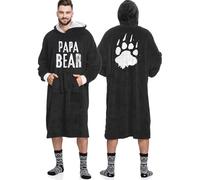Vprintes Papa Bear Grunge Black Hoodie Blanket