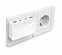 VPSUN USB C Charger, Flat Connector, 20WPD+18W QC Fast Charger | 4 Port Wall Charger, 4 Port Charger, Multi Connector for iPhone, Samsung, iPad, Tablet