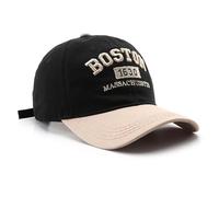 VPTMRP Boston Cap Unisex Baseball Cap Sun Hat Adjustable Trucker Cap, Black Beige, M/L