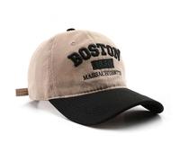 VPTMRP Boston Cap Unisex Baseball Cap Sun Hat Adjustable Trucker Cap, Khaki Black, M/L