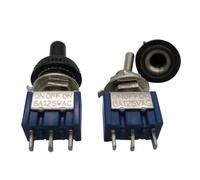VPTSTFSLK 10Pcs ON-Off-ON 3 Pin MTS-103 3 Position Mini Latching Toggle Switch AC 125V/6A 250V/3A + 10pcs Waterproof Cover