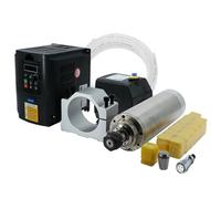 VPTSTFSLK 1500W 110v/220v/380V Water Cooled Motor+ HY VFD/Inverter+Water Pump+80mm Bracket+1SET ER11 for milling Machine(With Yl Vfd,110v)