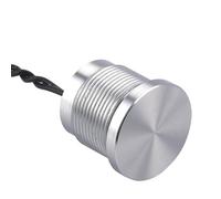 VPTSTFSLK 19mm Flat Head Stainless Steel or Black Aluminum Alloy piezo Push Button Switch(Stainless steel)