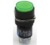 VPTSTFSLK 50pcs / lot AL6-M-22 16mm Reset - Off Round Push Button Switch AL6-M 8 pin pushbutton 220V 12V LA16Y-22D(Vert,220V)