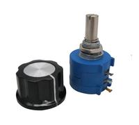 VPTSTFSLK 5pcs 3590S-2-203L 3590S 20K ohm Precision Multiturn Potentiometer Switch 10 Ring Adjustable Resistor + A03 knob