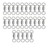 VPUPYILG 25x Ball Bearing Fishing Swivel Connectors Carp Rings Heavy Duty Ring 6 Silver