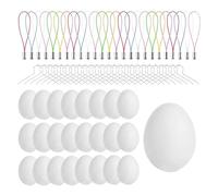 VPUPYILG 25x White Easter Eggs 4x6 cm for School Projects Kindergarten Classroom