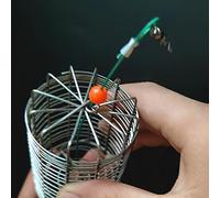 VPUPYILG 5x Solid Fishing Feeder Cage Basket Container Carp Crab Attract Lure Cage L Silver