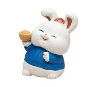 VPUPYILG Bunny Sculpture Ornament Car Dashboard Desk Mini Rabbit Statues Figurines Blue 3.8 x 4.5 x 6 cm