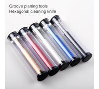 VPUPYILG Golf Grooves Sharpener Stainless Steel Aluminum Alloy Iron Wedge 6 Heads Cleaning Sharpening Tool Portable Outdoor Sports Red