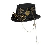 VPUPYILG Steampunk Top Hat Gothic Retro Style Head Gear Costume Rave Headwear Party 60-61 cm Black