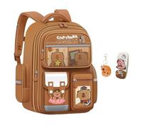 VPVMUKLRDK Cute Capybara Cartoon Backpack, Lightweight Large Capacity Waterproof Travel Backpack with Capybara Pencil Case (A,Small)