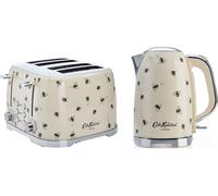 VQ Cath Kidston EEJB309 4-Slice Toaster & Dome Kettle Bundle - Cream, White