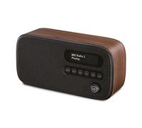 VQ Dexter Portable Dab Radio Alarm Clock, Radios Mains and Battery - Walnut | Digital DAB+ Radio Mains Powered with Bluetooth, Built-in USB Rechargeable Battery, Dual Alarms & Sleep Timer, FM, Clear LCD