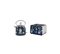 VQ Elveden Navy 1.7L Dome Kettle & 4 Slice Toaster Bundle Laura Ashley Multi One Size