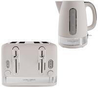VQ Laura Ashley EEJB311 4-Slice Toaster & Jug Kettle Bundle - Dove grey, Silver/Grey