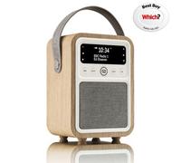VQ Portable Dab Radio Alarm Clock, Radios Mains and Battery - Oak | Monty Digital DAB+ Radio Mains Powered with Bluetooth, Rechargeable, Dual Alarms, Sleep Timer, FM, Clear LCD, 60 Presets