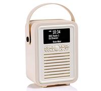 VQ Portable Dab Radio Alarm Clock, Radios Mains and Battery - Cream