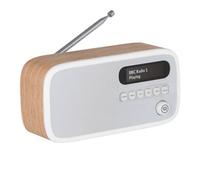 VQ Dexter Portable Dab Radio Alarm Clock, Radios Mains and Battery - Oak