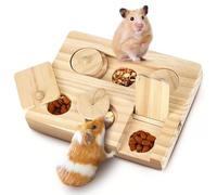 VQBKHO Guinea Pig Toy, Hamster Toy Made of Wood, 6 in 1 Small Animal Toy, Wooden Toy for Foraging for Hamsters, Chinchillas, Gerbils, Dwarf Hamsters