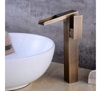 VQDGPKPVV Tall Basin Mixer Tap Waterfall Bathroom Sink Taps Brass Basin Faucet Hot and Cold Waterfall Faucet Bathroom Faucet Brushed