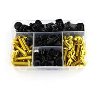 VQLDPX Motorbike Bolts Clips Motorcycle Fairing-Fastener Kits For YA&MAHA MT-07 FZ07 Tracer MT 09 FZ-09 MT-10/FZ-10 01 125 25 03 Windscreen Clips Screws Bolts Nuts Fasteners(Gold)