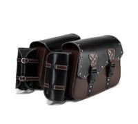 VQLDPX Motorcycle Throwover Saddle Bags for BMW for Harley for Ducati for Benelli Pannier Side Travel Luggage Storage Bag Retro Brown Motorbike Waterproof Side Saddlebag