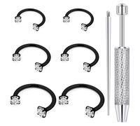 Vqoxaggi 18G Horseshoe Nose Ring for Women Double Gem Internally Threaded Surgical Steel Nose Hoop with Claw Tool Cartilage Helix Tragus Labret Lip Piercing Jewelry Small Septum Rings, Metal, cubic