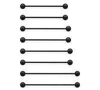 Vqoxaggi Industrial Piercing Jewelry Surgical Steel Industrial Bar Jewelry Extra Long Mix Sizes Straight Barbell for Women Men Black 16G Bar Length 35mm/38mm/40mm/45mm