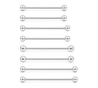 Vqoxaggi Industrial Piercing Jewelry Surgical Steel Industrial Bar Jewelry Extra Long Mix Sizes Straight Barbell for Women Men 16G 14G Bar Length 35mm/38mm/40mm/45mm, Metal, stainless steel