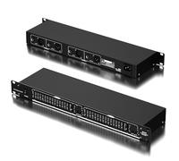 VQP EQ-215 Black 1U Rack Mount Dual Channel 15-Band Stereo Graphic Equalizer with Noise Reduction and Bypass Switch