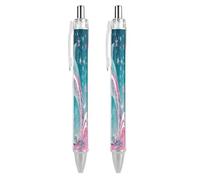 Vqqkasmn Ballpoint Pens with Pocket Clip Retractable Black Ink Pens Cute Dolphin Snowflake Printed for Journaling Note Taking Office School Supplies Gifts for Women