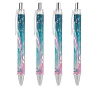 Vqqkasmn Ballpoint Pens with Pocket Clip Retractable Black Ink Pens Cute Dolphin Snowflake Printed for Journaling Note Taking Office School Supplies Gifts for Women