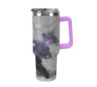Vqqkasmn Car Cup with Handle 40 Oz 304 Stainless Steel Water Bottle Crow on The Ground Printed Large Capacity Metal Coldest Flask Travel Mug Insulated Tumblers Iced for Tea Coffee Gift
