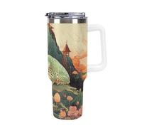 Vqqkasmn Car Cup with Handle 40 Oz 304 Stainless Steel Water Bottle Frog on Mountain Printed Large Capacity Metal Coldest Flask Travel Mug Insulated Tumblers Iced for Tea Coffee Gift