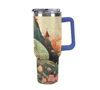 Vqqkasmn Car Cup with Handle 40 Oz 304 Stainless Steel Water Bottle Frog on Mountain Printed Large Capacity Metal Coldest Flask Travel Mug Insulated Tumblers Iced for Tea Coffee Gift