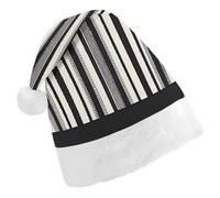 Vqqkasmn Christmas Hats Santa Hat Christmas Hats Adults Gorros De Navidad Black And White Stripes Printed for Xmas Office Party